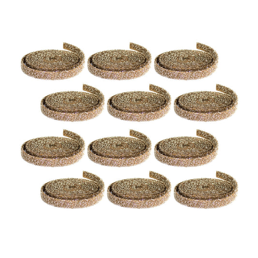 Gold Glitter Rope Ribbon (Set of 12 Rolls)