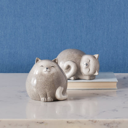 Happy Terra Cotta Cat Shelf Sitter (Set of 4)