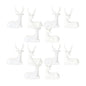 Modern White Winter Deer Figurine (Set of 2)