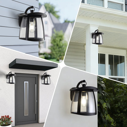 Solar Wall Lantern with 4 Lighting Modes | IP54 Waterproof Outdoor Hanging Light | Dual Solar Panels