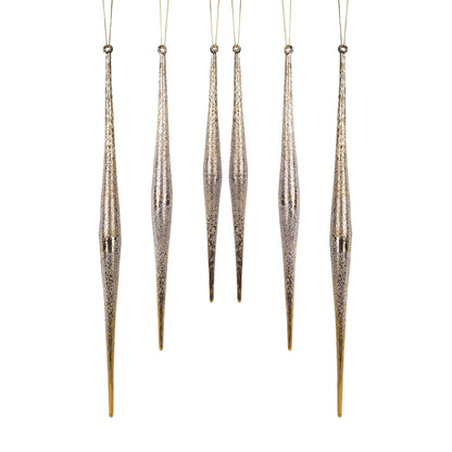 Gold and Silver Ombre Drop Ornament (Set of 6)