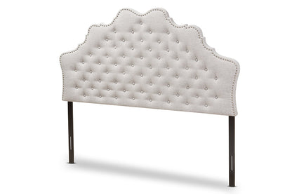 Baxton Studio Hilda Modern and Contemporary Greyish Beige Fabric Queen Size Headboard