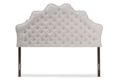 Baxton Studio Hilda Modern and Contemporary Greyish Beige Fabric King Size Headboard