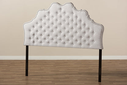 Baxton Studio Hilda Modern and Contemporary Greyish Beige Fabric King Size Headboard