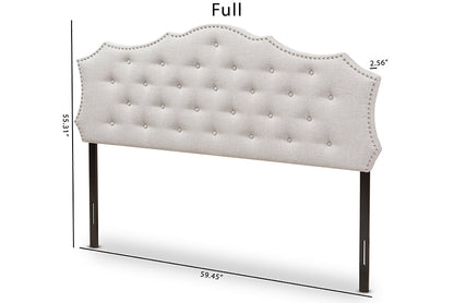 Baxton Studio Aurora Modern and Contemporary Greyish Beige Fabric Full Size Headboard