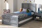 Baxton Studio Sedona Modern Classic Mission Style Grey-Finished Wood Twin Platform Bed with Trundle