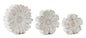 White Washed Stone Flower DŽcor (Set of 3)