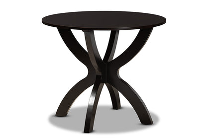 Baxton Studio Ancel Modern and Contemporary Dark Brown Faux Leather Upholstered and Dark Brown Finished Wood 5-Piece Dining Set