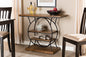 Baxton Studio Lavelle Vintage Rustic Industrial Style Walnut Brown Wood and Dark Bronze-Finished Metal Circular Console Table