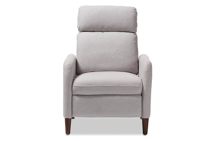 Baxton Studio Casanova Mid-century Modern Light Grey Fabric Upholstered Lounge Chair