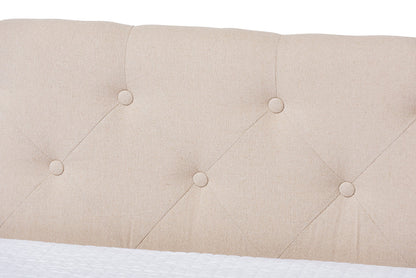 Baxton Studio Cherine Classic and Contemporary Beige Fabric Upholstered Daybed with Trundle