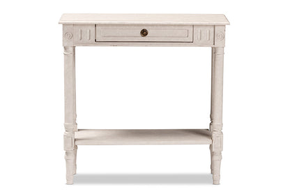Baxton Studio Ariella Country Cottage Farmhouse Whitewashed 1-Drawer Console Table