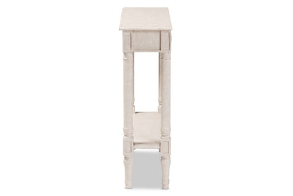 Baxton Studio Ariella Country Cottage Farmhouse Whitewashed 1-Drawer Console Table