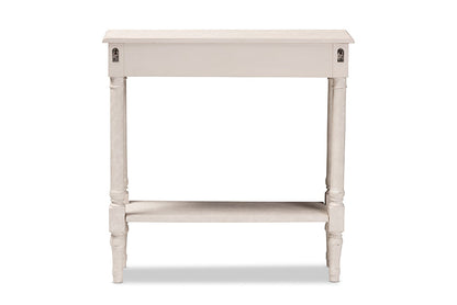 Baxton Studio Ariella Country Cottage Farmhouse Whitewashed 1-Drawer Console Table