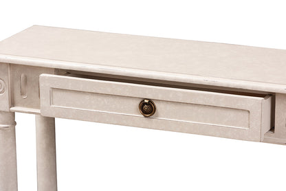 Baxton Studio Ariella Country Cottage Farmhouse Whitewashed 1-Drawer Console Table