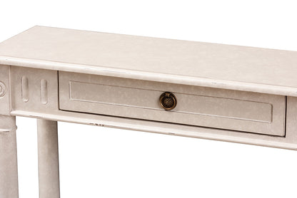 Baxton Studio Ariella Country Cottage Farmhouse Whitewashed 1-Drawer Console Table