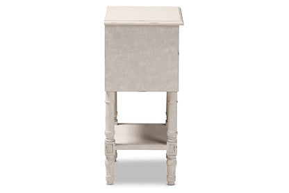 Baxton Studio Lenore Country Cottage Farmhouse Whitewashed 2-Drawer Nightstand