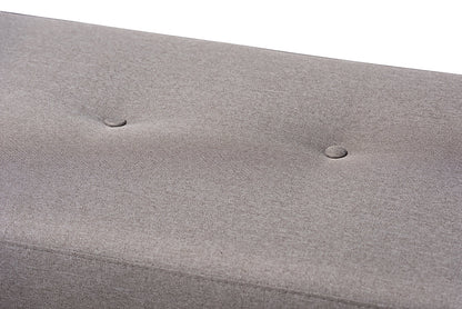 Baxton Studio Caramay Modern and Contemporary Grey Fabric Upholstered Walnut Brown Finished Wood Bench