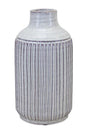 Rustic Ribbed Terra Cotta Vase 12.25"H