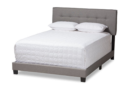Baxton Studio Audrey Modern and Contemporary Light Grey Fabric Upholstered King Size Bed
