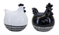 Modern Black and White Chicken DŽcor (Set of 2)