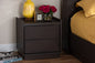 Baxton Studio Larsine Modern and Contemporary Brown Finished 2-Drawer Nightstand