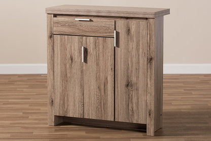 Baxton Studio Laverne Modern and Contemporary Oak Brown Finished Shoe Cabinet
