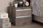 Baxton Studio Gallia Modern and Contemporary Oak Brown Finished 2-Drawer Nightstand