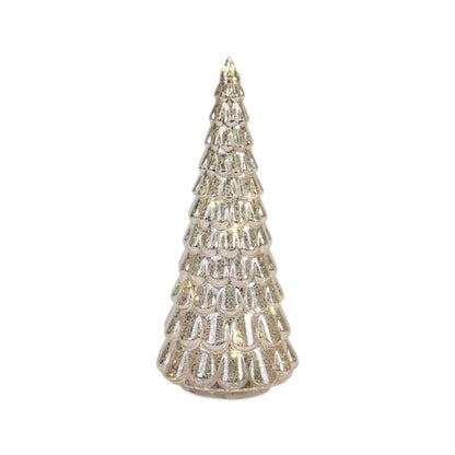 LED Lighted Mercury Glass Holiday Tree DŽcor (Set of 4)