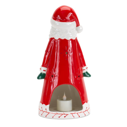 Ceramic Santa Tea Light Holder 10.25"H