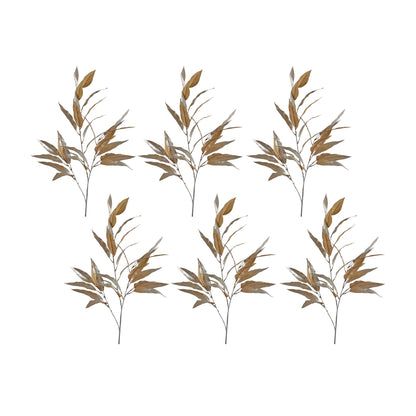 Gold Long Blade Eucalyptus Leaf Spray (Set of 6)