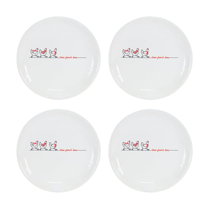Stoneware Three French Hens Holiday Plate (Set of 2)