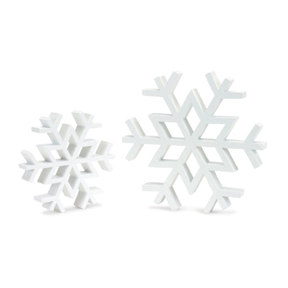 Traditional White Wood Cut Out Snowflake DŽcor (Set of 12)