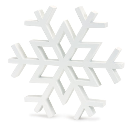 Traditional White Wood Cut Out Snowflake DŽcor (Set of 12)