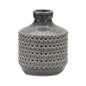 Goemetric Terra Cotta Vase with Black Finish 9"H
