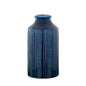 Blue Etched Terra Cotta Vase 10"H