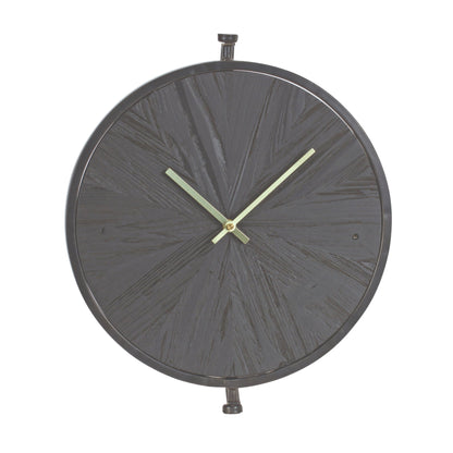 Modern Wood Wall Clock with Suspended Stand 16.25"D