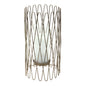 Geometric Iron Candle Holder with Glass Hurricane
