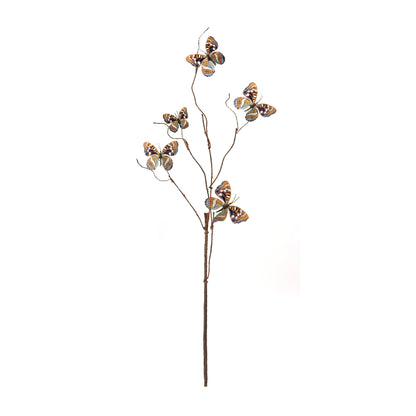 Blue and Orange Wire Butterfly Spray (Set of 6)