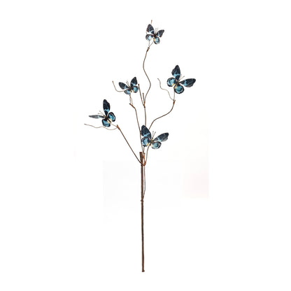 Blue and Black Wire Butterfly Spray (Set of 6)
