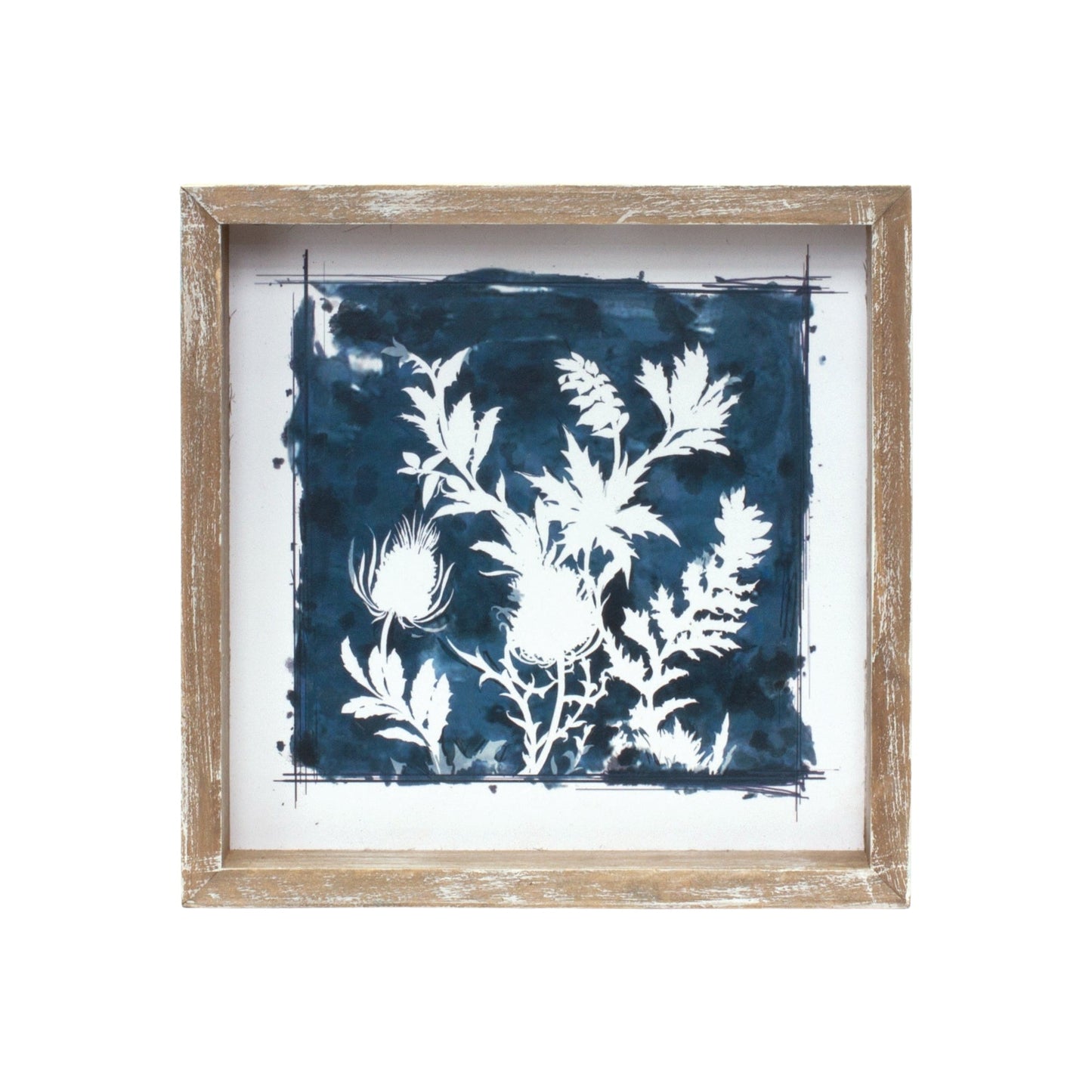Wood Framed Floral Outline Print (Set of 6)