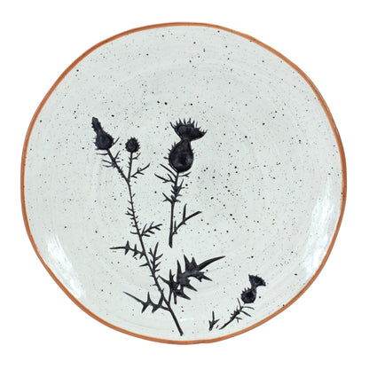 Rustic Thistle Etched Plate with Speckled Finish (Set of 2)