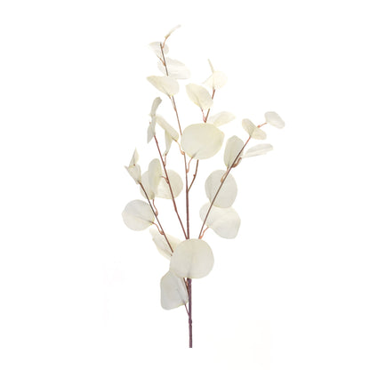 Ivory Silver Dollar Eucalyptus Leaf Spray (Set of 6)