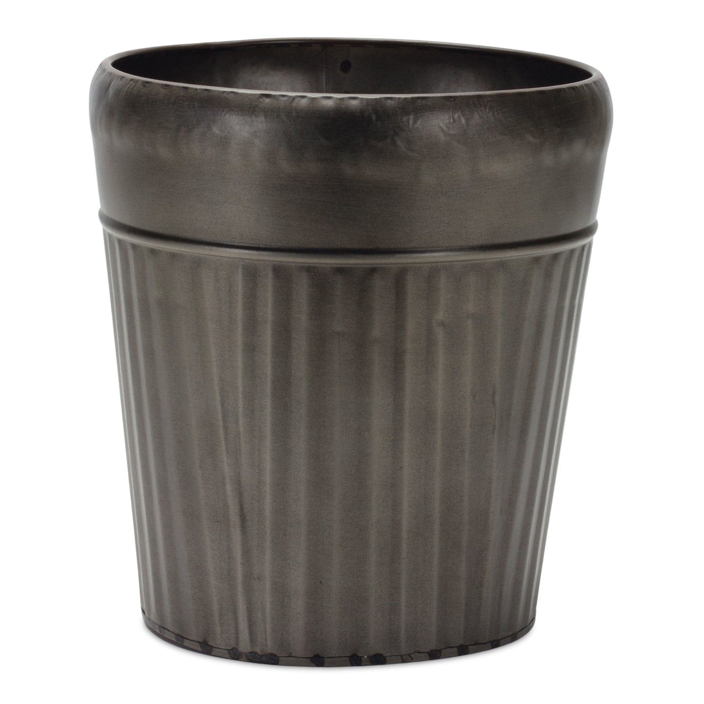Pewter Metal Planter with Tapered Design (Set of 3)