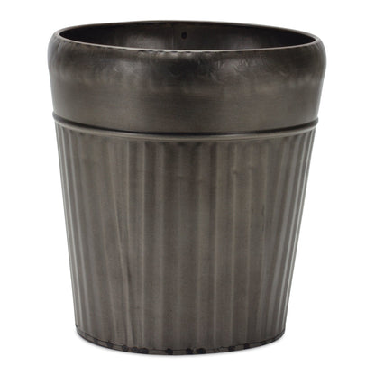 Pewter Metal Planter with Tapered Design (Set of 3)