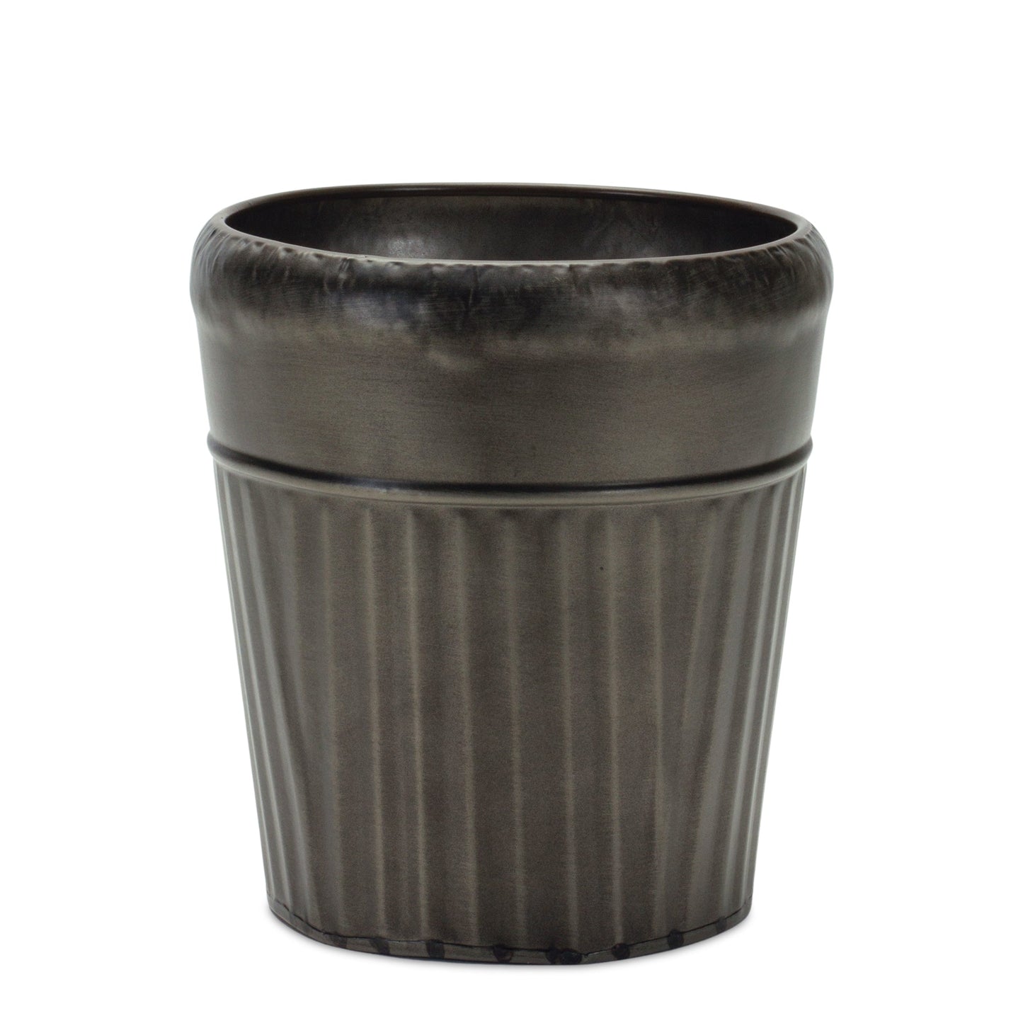 Pewter Metal Planter with Tapered Design (Set of 3)