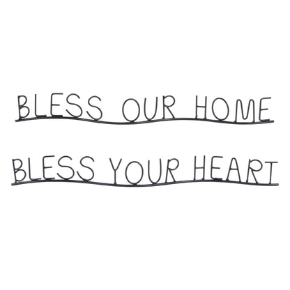 Bless Our Home and Heart Sentiment DŽcor (Set of 4)