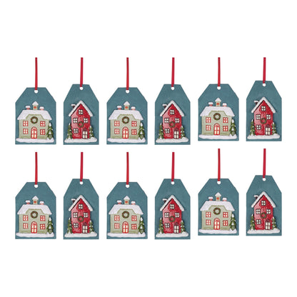 Winter House Tag Ornament (Set of 6)