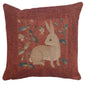 Sitting Rabbit in Red French Cushion