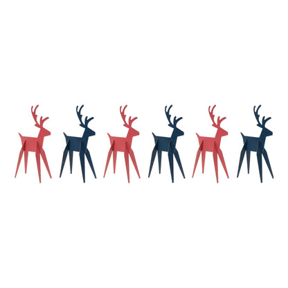 Modern Metal Deer Figurine (Set of 6)